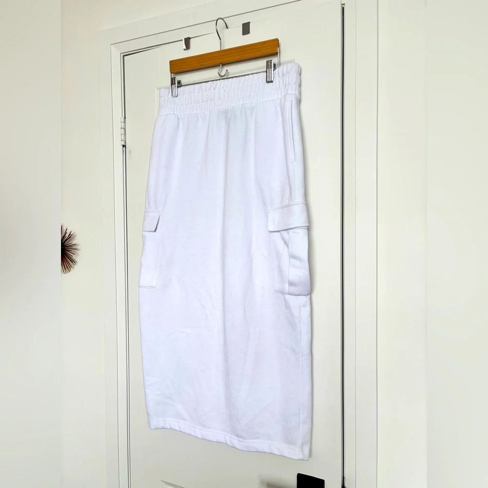 NEW Forever 21 White Midi Pencil Sweat Skirt M/L - Picture 5 of 9